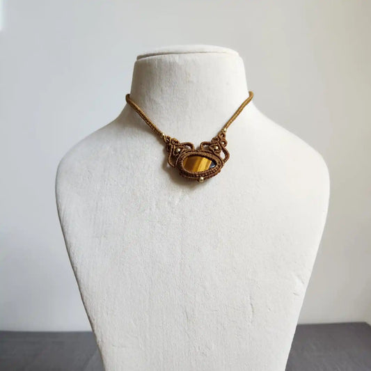 tigereye stone necklace office wear necklace small necklace delicate jewellery brown necklace tiger eye