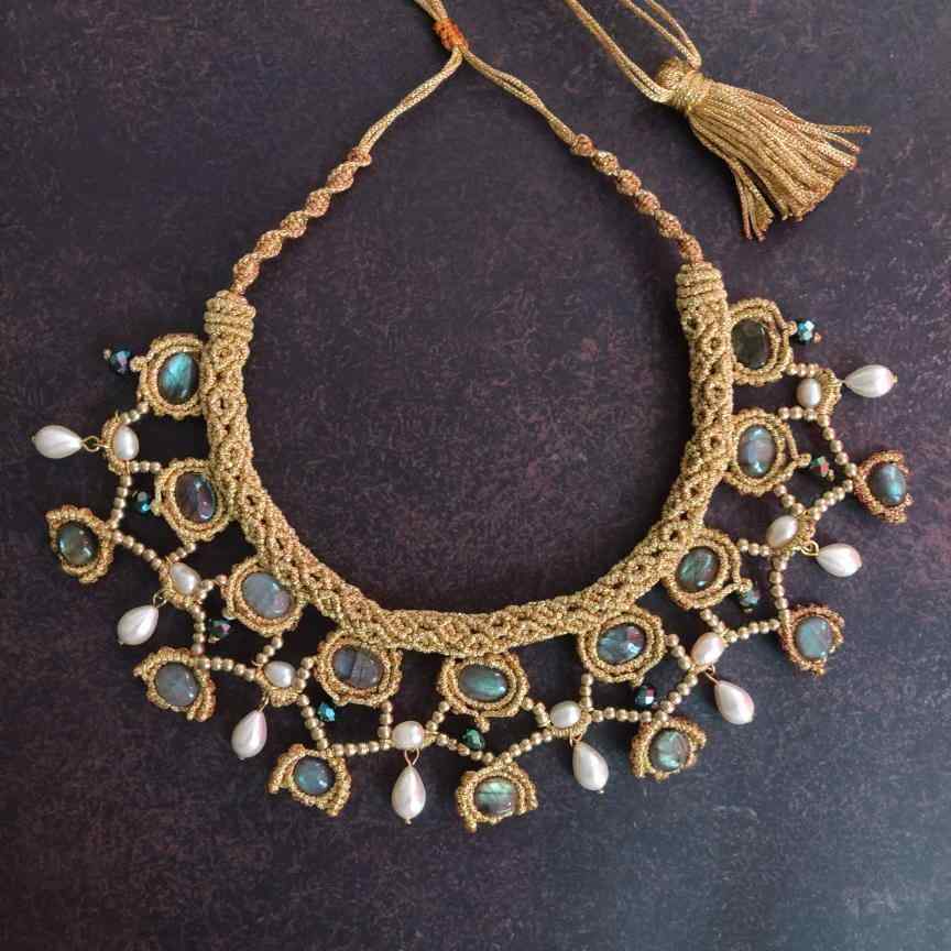 Bridal wear necklace statement necklace wedding jewellery stone jewellery pearl jewellery real metal free party wear gold