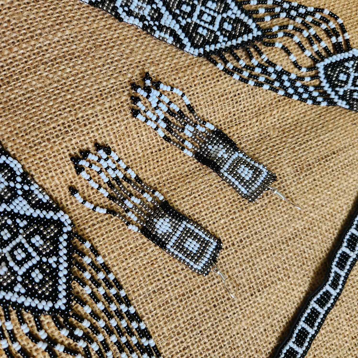 black white necklace layered necklace party wear necklace set bead jewellery wedding necklace office wear