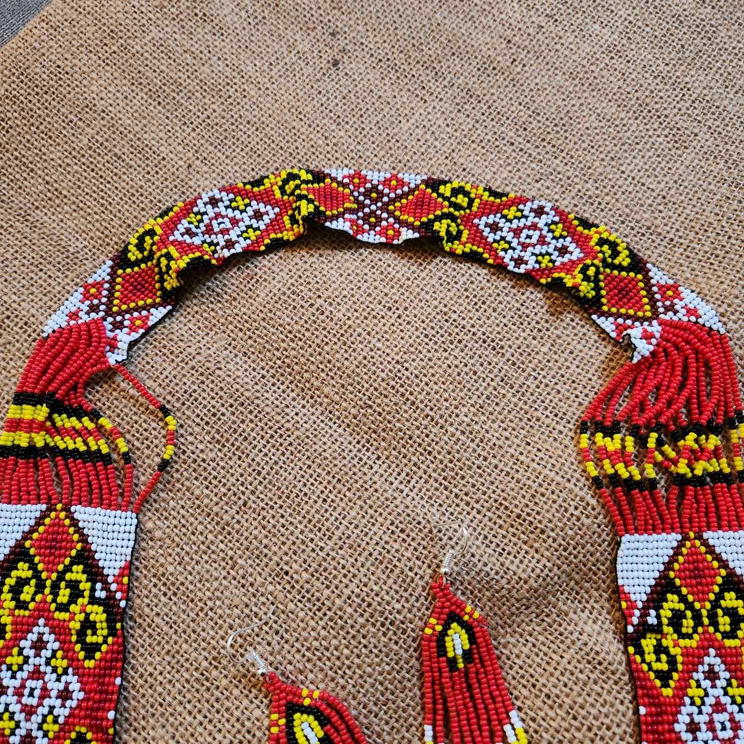 statement bead necklace partywear necklace multi colour necklace for sangeet wedding jewellery floral set bead earrings
