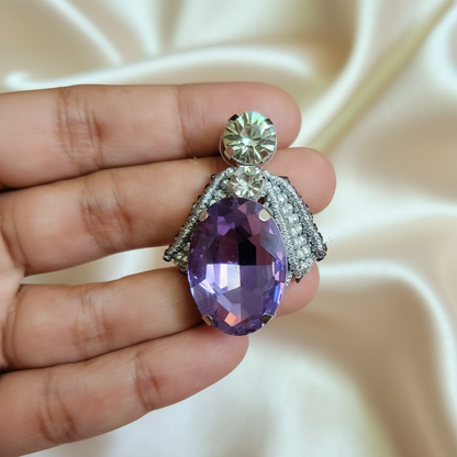 Varnika purple stone macrame necklace set
