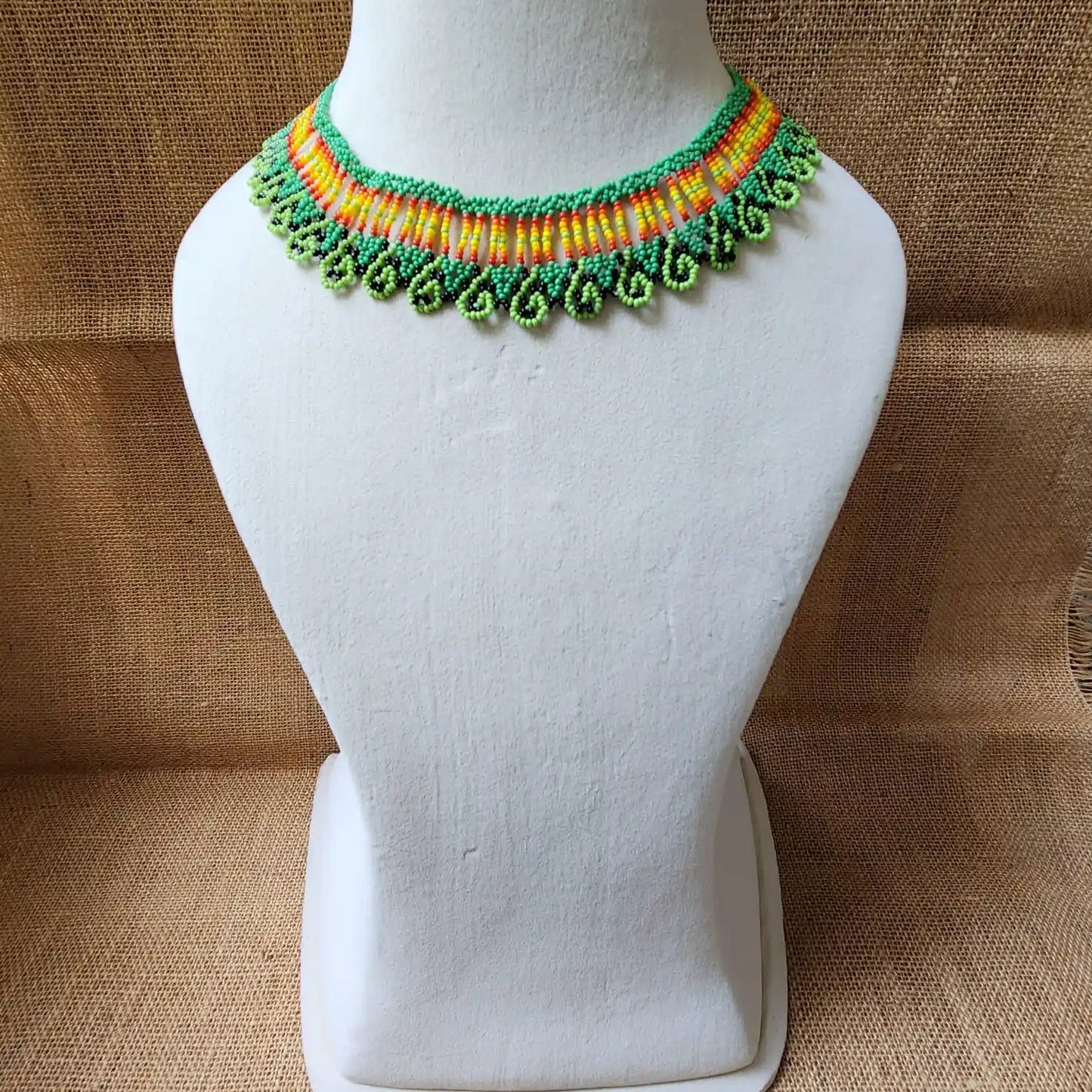 green necklace party office formal wear jewellery colourful floral flower casual daily wear for suits kurtis sarees