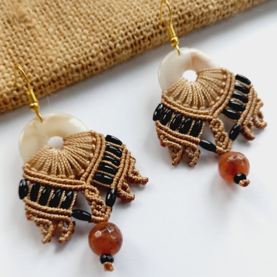 Shringara micromacrame dangler earrings