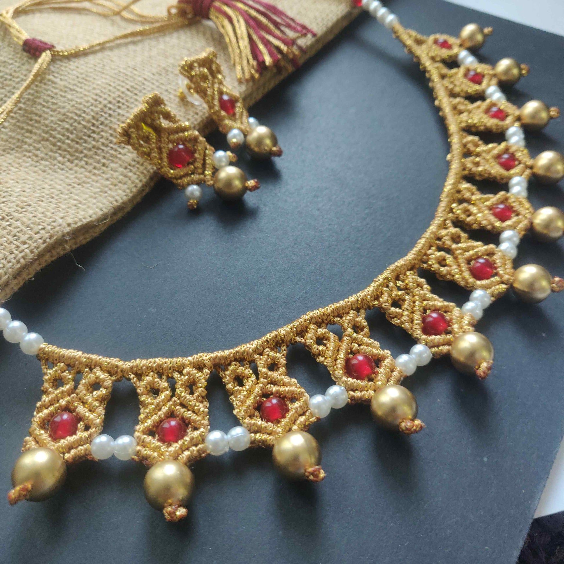 bead necklace pearl necklace gold necklace set stud earrings bead earrings pearl earrings onam necklace set