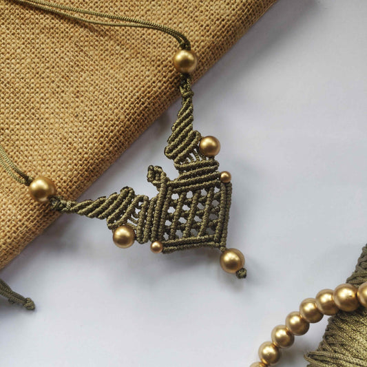 statement necklace macrame necklace lattice work necklace diamond shape necklace