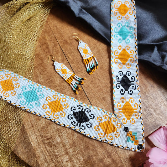 bead jewellery party necklace floral geometric jewellery for collar outfits V neck outfits