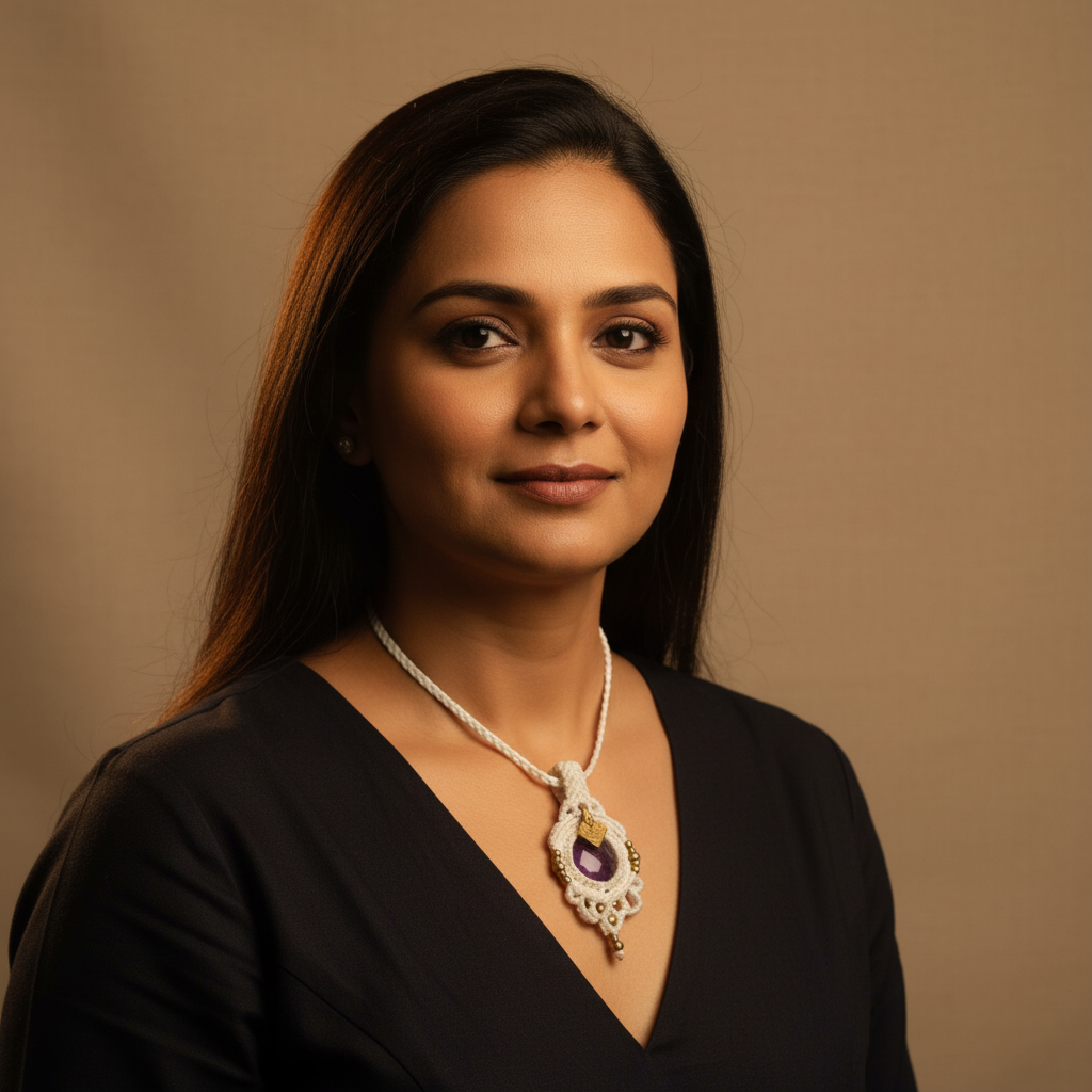 Ulolita amethyst macrame statement necklace