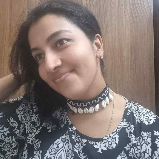 macrame black and white cowrie necklace macrame choker necklace minimalist necklace thread necklace choker black and white
