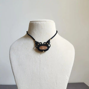 brown stone necklace office wear necklace small necklace delicate jewellery black necklace onyx