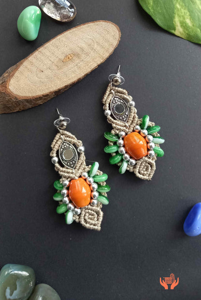Sheesha mirrorwork macrame necklace set
