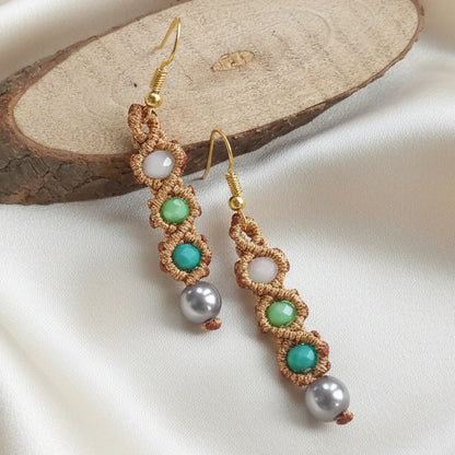 bead macrame earrings