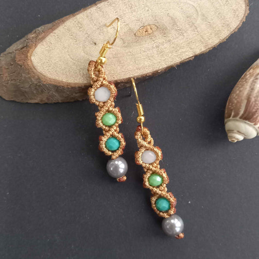 bead macrame earrings