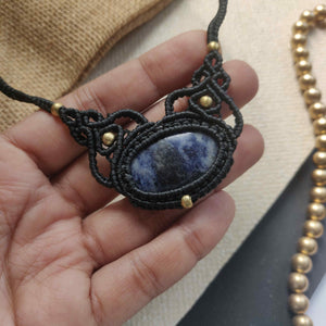 blue stone necklace office wear necklace small necklace delicate jewellery blue necklace lapis
