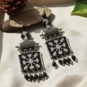 Mallika black cavandoli dangler earrings