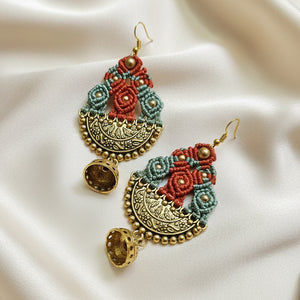 jhumki jhumka earrings party earrings gold earrings statement dangler earrings orange green earrings wedding earrings fashion