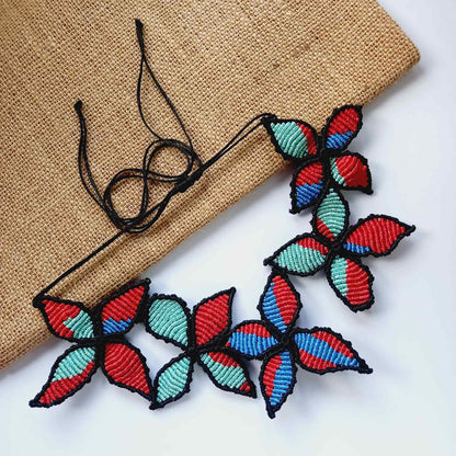 floral necklace macrame necklace stud earrings wedding necklace sangeet necklace jailer movie necklace tamannah necklace