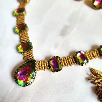 stone necklace gold necklace office wear elegant jewellery set stud earrings multicolour dailywear partywear wedding bridal