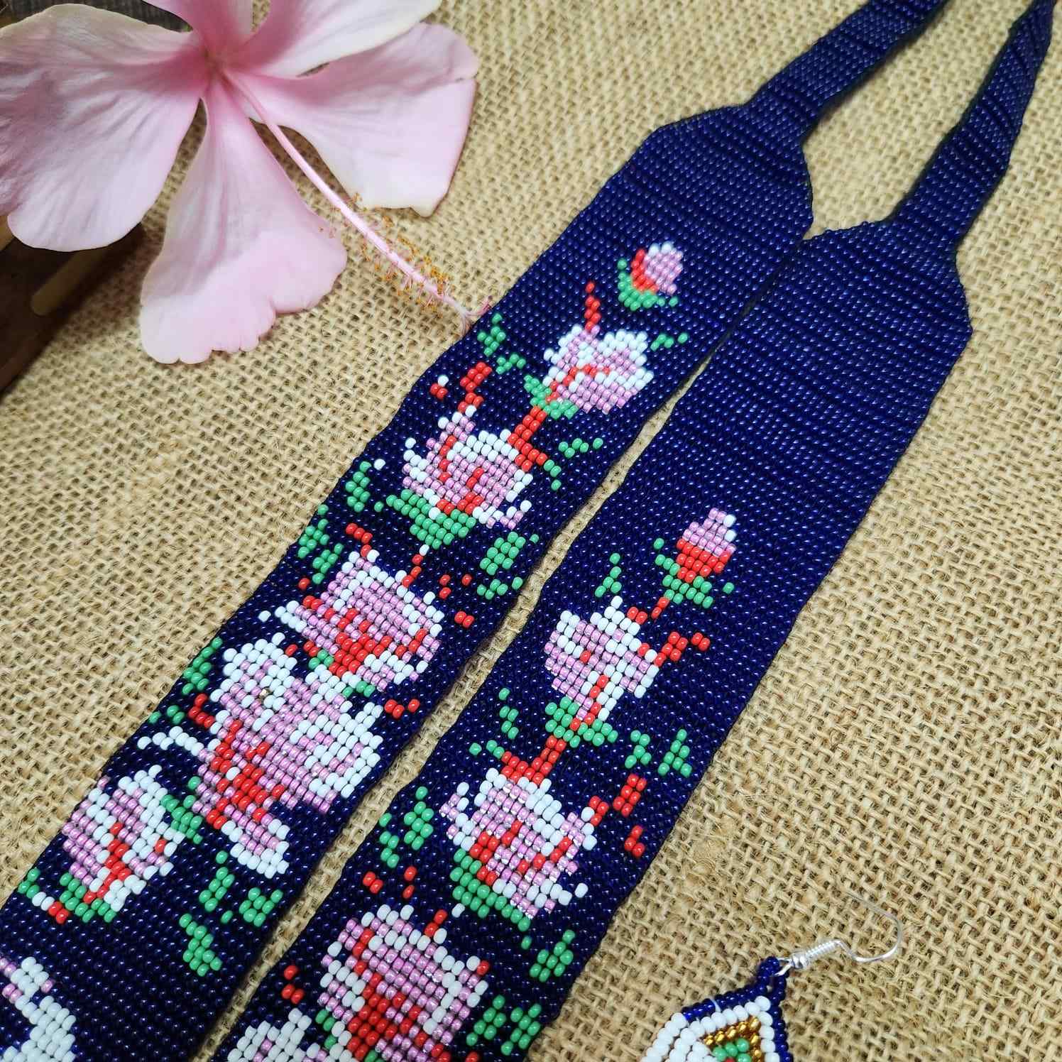 peacock necklace white pink floral flower necklace set blue necklace party wear necklace casual outing occasion wear jewel