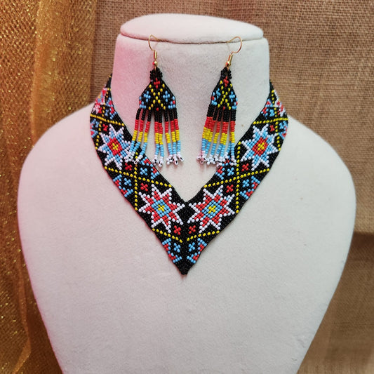 bead jewellery party necklace floral geometric jewellery for collar outfits V neck outfits