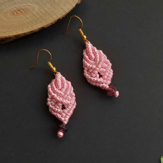 pink bead earrings set