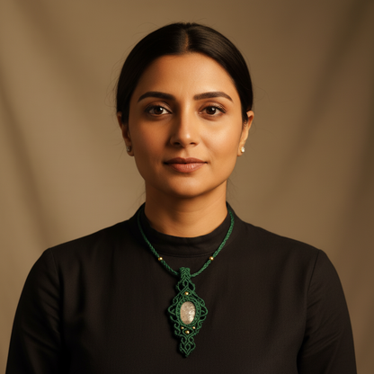 Kampita quartz macrame statement necklace