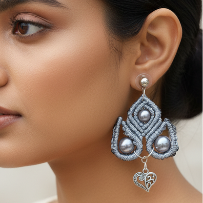Pavithra macrame stud earrings