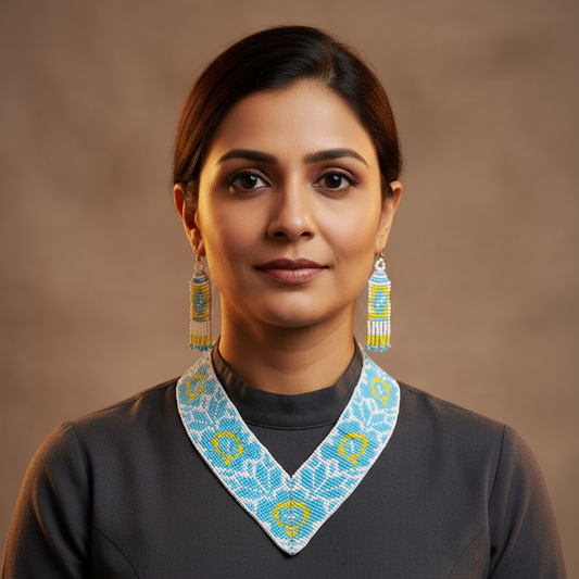 Pushpita bead loom necklace set