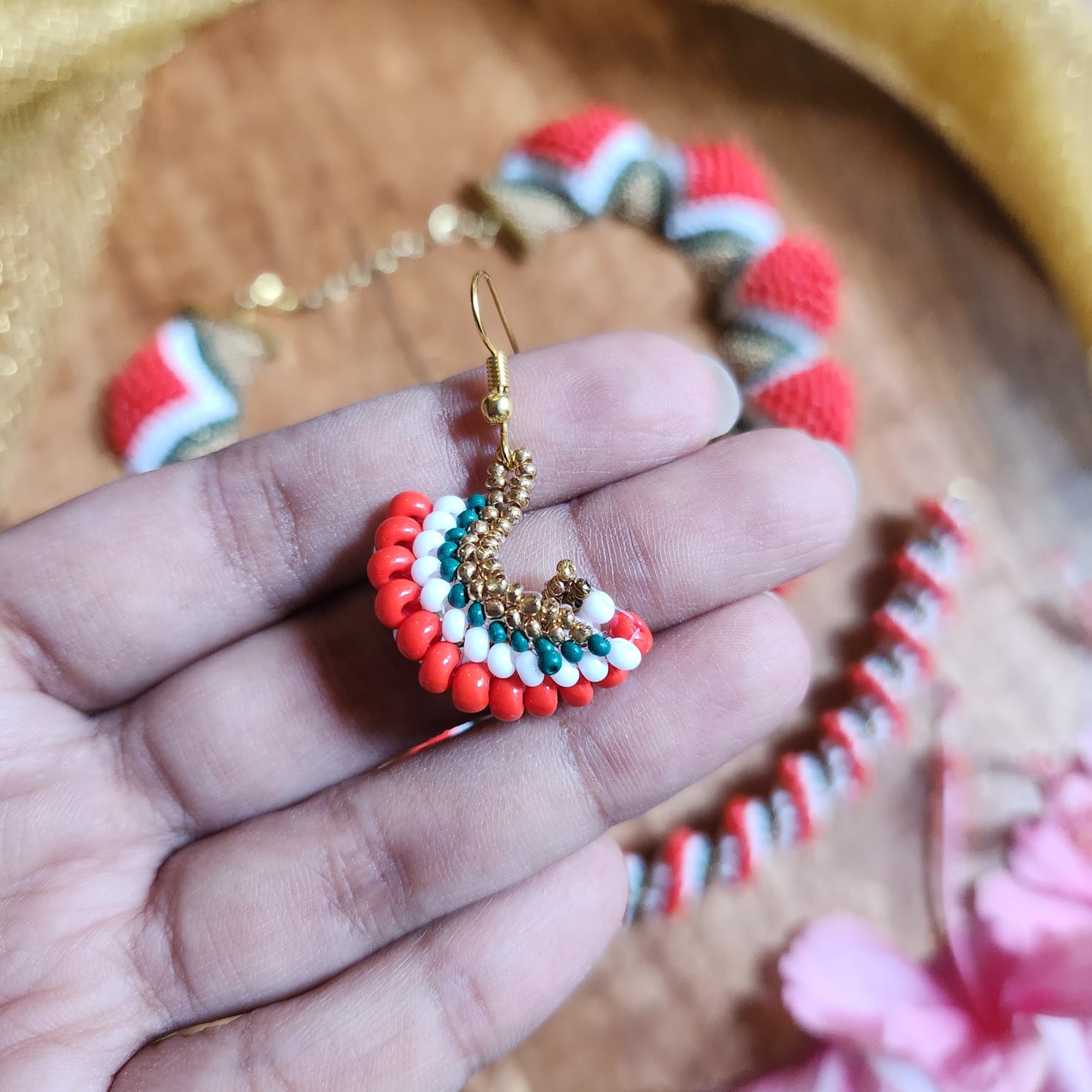 bead jewellery party necklace floral geometric jewellery for collar outfits V neck outfits
