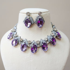 Varnika lavender stone macrame necklace set