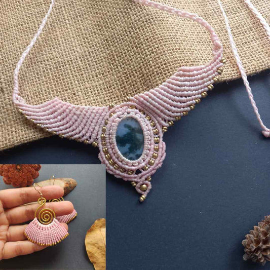 onyx stone necklace gold necklace macrame necklace bird necklace wing necklace