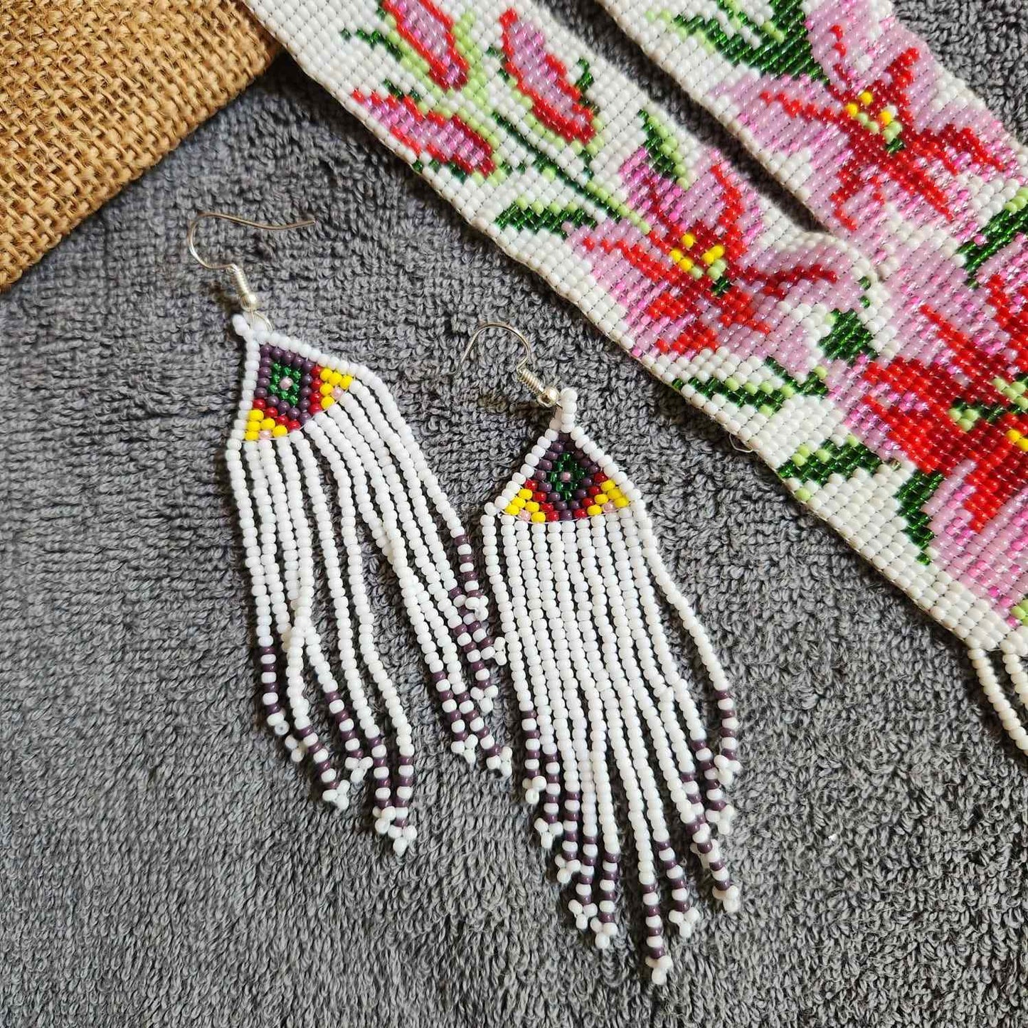 statement bead necklace partywear necklace multi colour necklace for sangeet wedding jewellery floral set bead earrings