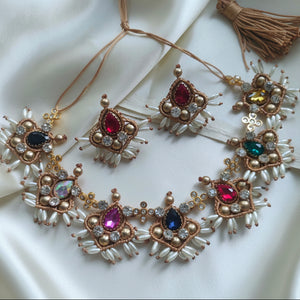 stone necklace macrame necklace set pearl necklace gold necklace bead necklace ethnic necklace