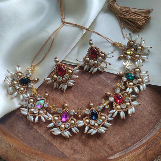 stone necklace macrame necklace set pearl necklace gold necklace bead necklace ethnic necklace