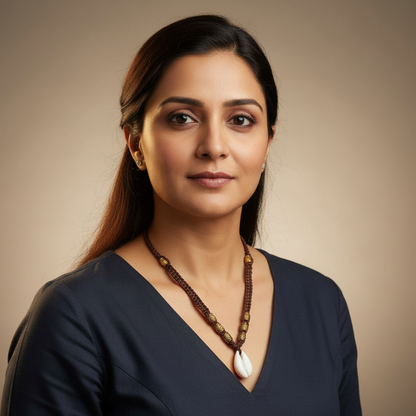 Vani cowrie shell macrame statement necklace