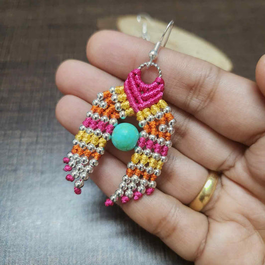 long dangler earrings party wear silver bead earrings daily wear earrings