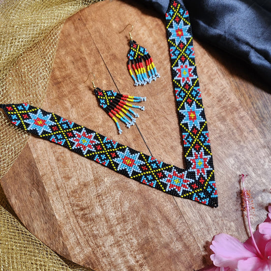 bead jewellery party necklace floral geometric jewellery for collar outfits V neck outfits