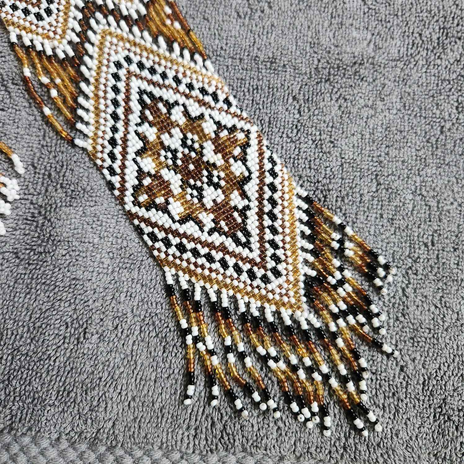 statement bead necklace partywear necklace geometric necklace for sangeet wedding jewellery brown set bead earrings