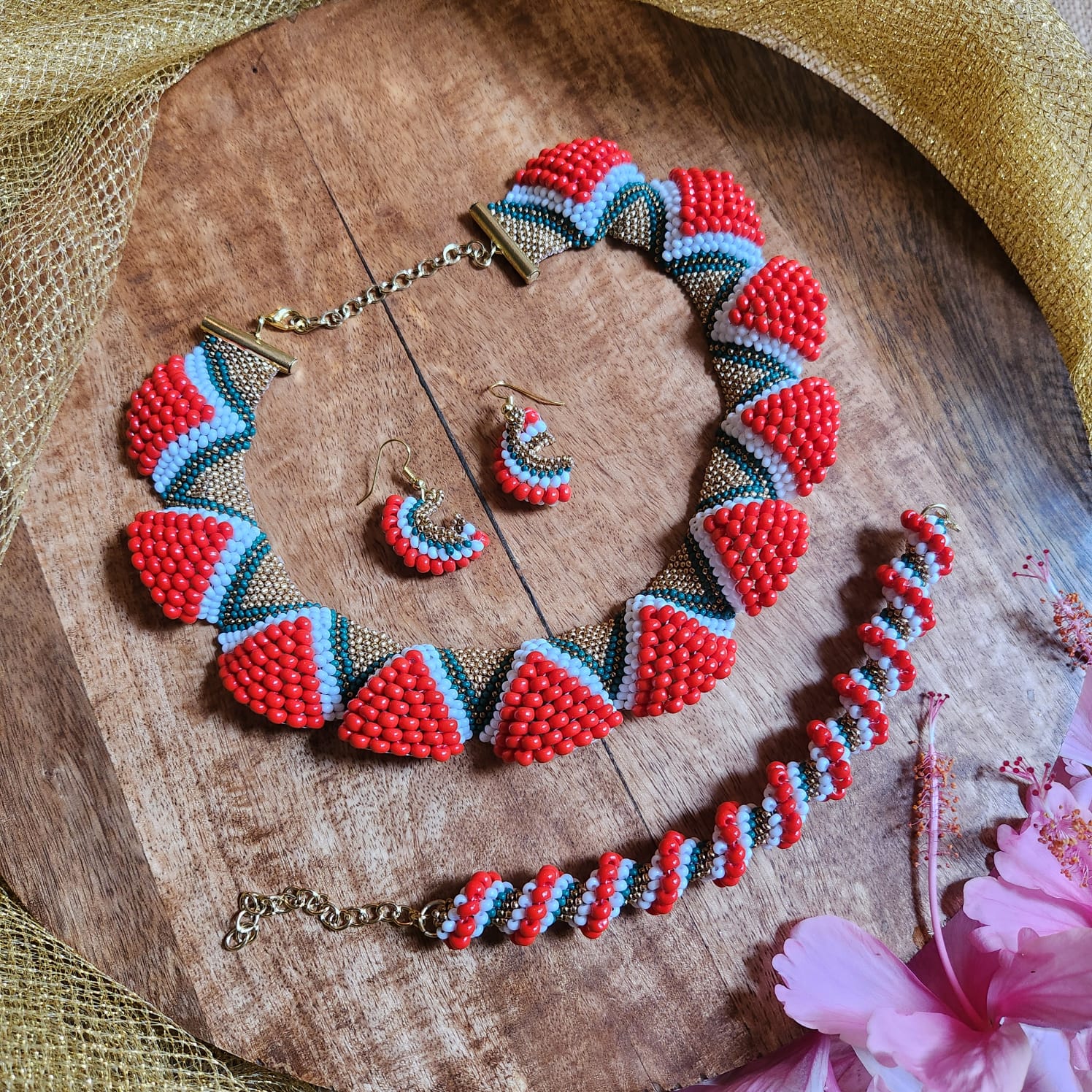 bead jewellery party necklace floral geometric jewellery for collar outfits V neck outfits