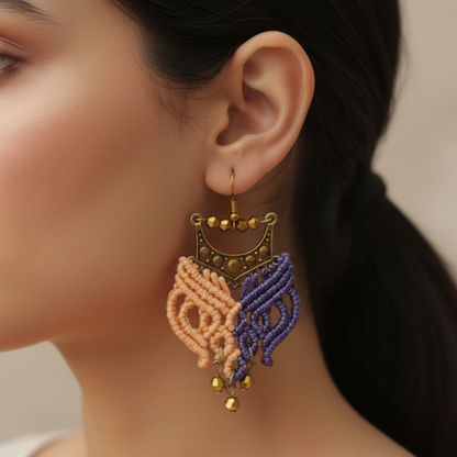 Chandini blue orange earrings