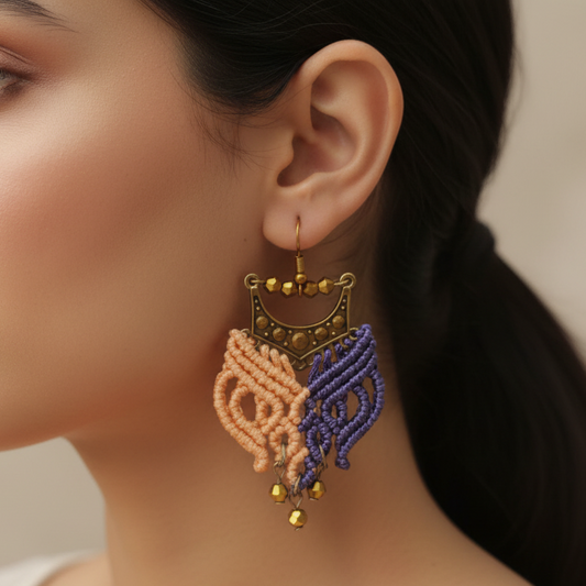 Chandini blue orange earrings
