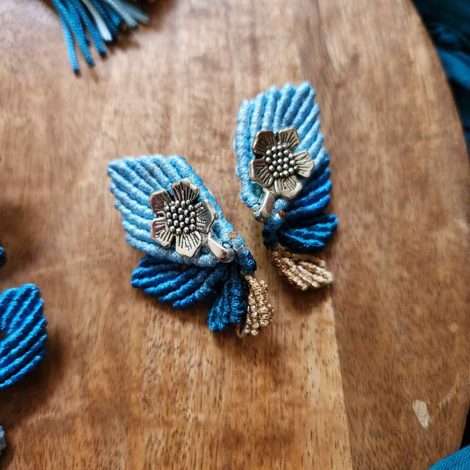 flower and leaves statement necklace and earrings set for women leaf necklace leaf earrings floral necklace haldi necklace