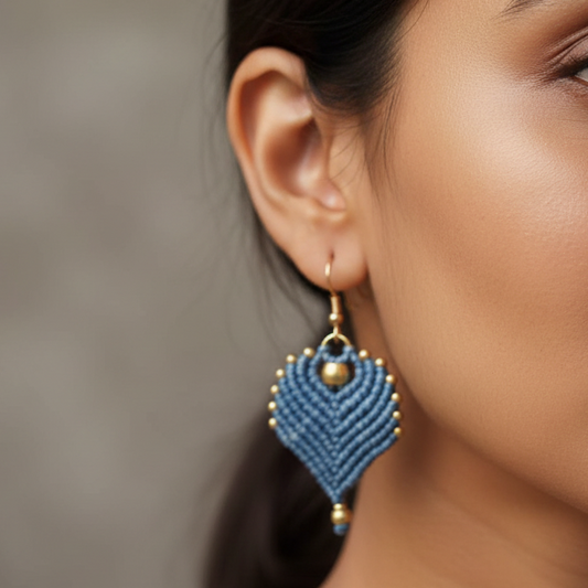 Saundarya blue macrame earrings