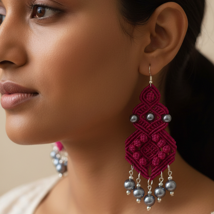 Suparvan macrame dangler earrings