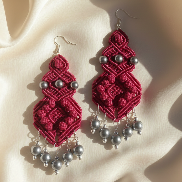 Suparvan macrame dangler earrings