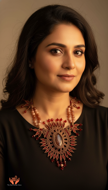 Kapila macrame statement necklace