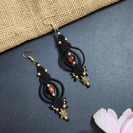 long dangler earrings party wear gold bead earrings daily wear earrings