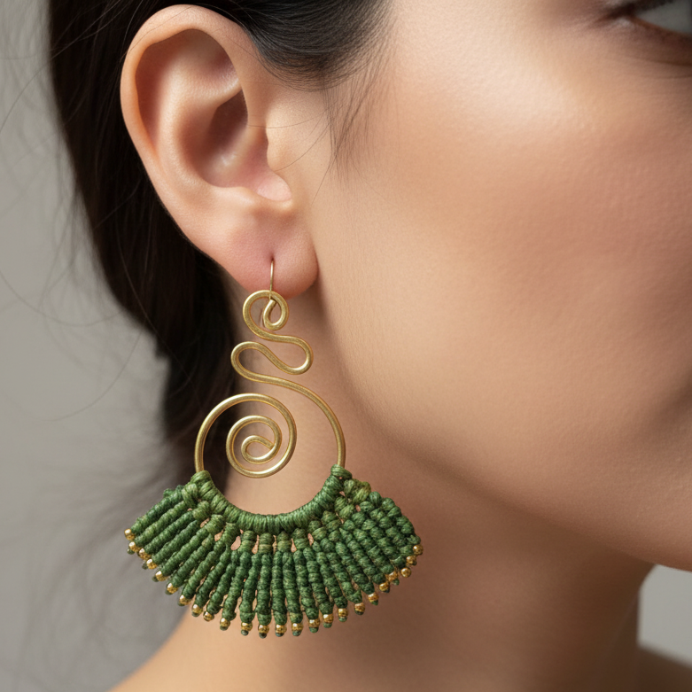 Sarpini green earrings