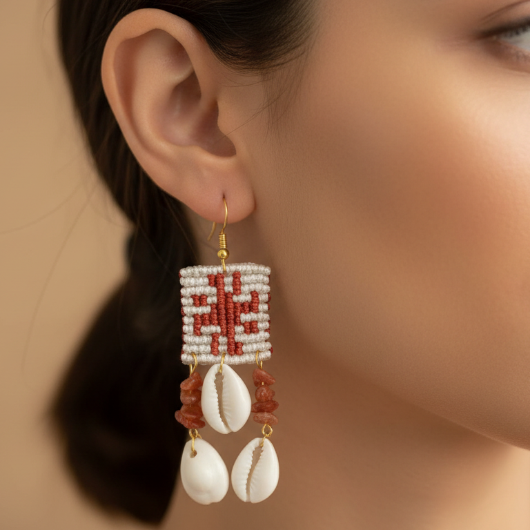 Surya cavandoli cowrie shell earrings