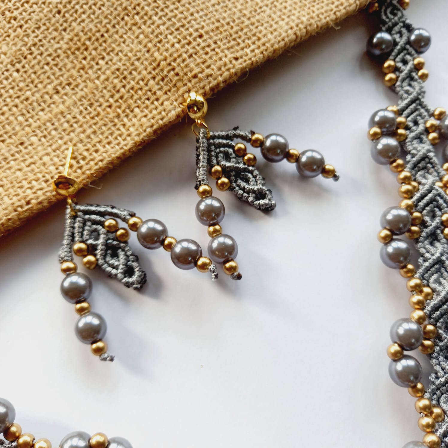 handmade jewellery set handmade necklace handmade earrings stud earrings studs bead jewellery