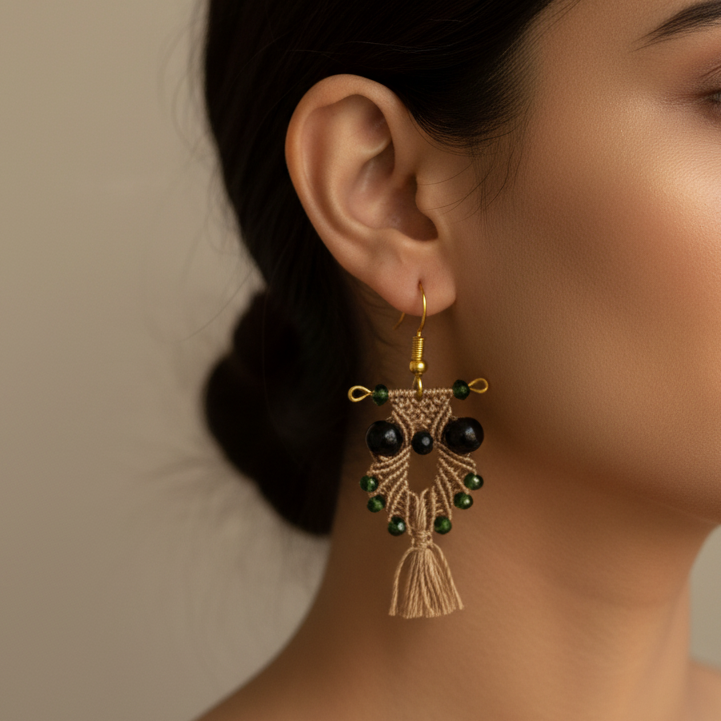 Pakshin macrame dangler earrings